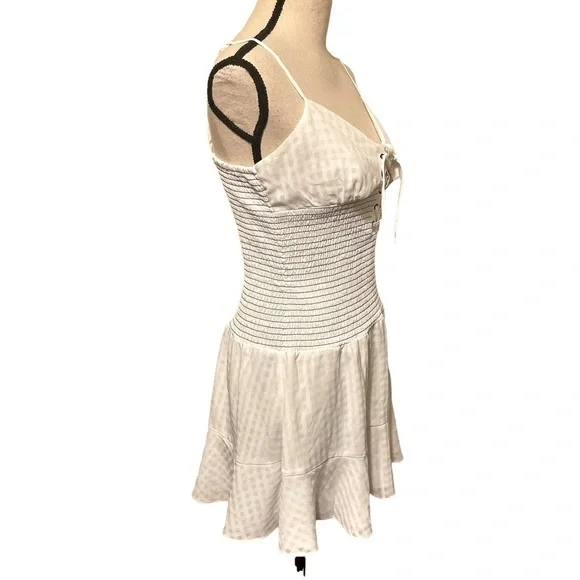 The East Order Revolve‎ Chance Mini Dress Lace Up Cottagecore Bow Women's Medium - Picture 4 of 12